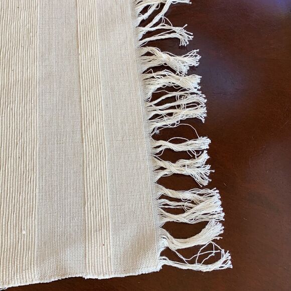 Set of 6 Cream Fringe Dining Table Placemats Coastal Beach Boho - Picture 6 of 7